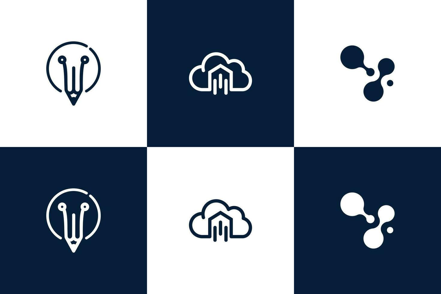 Technology logo design vector collection with creative unique element idea