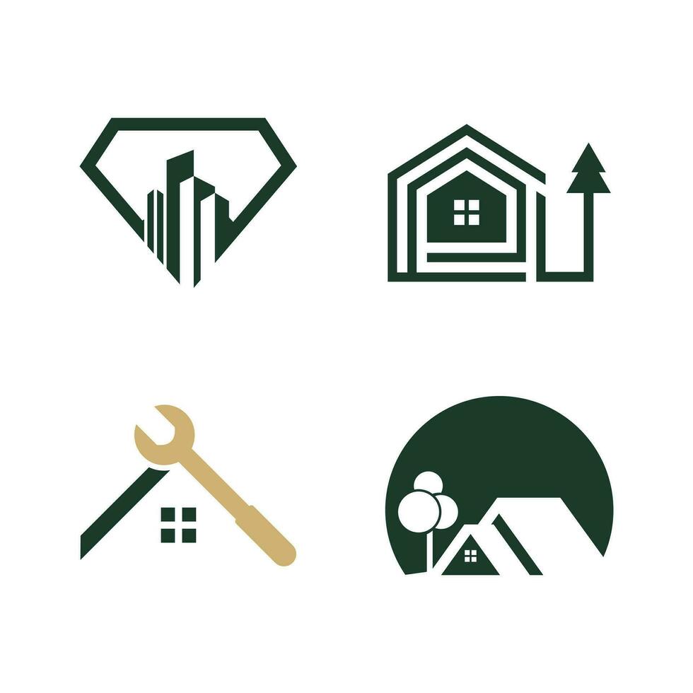 Building and house logo design vector collection with unique element idea