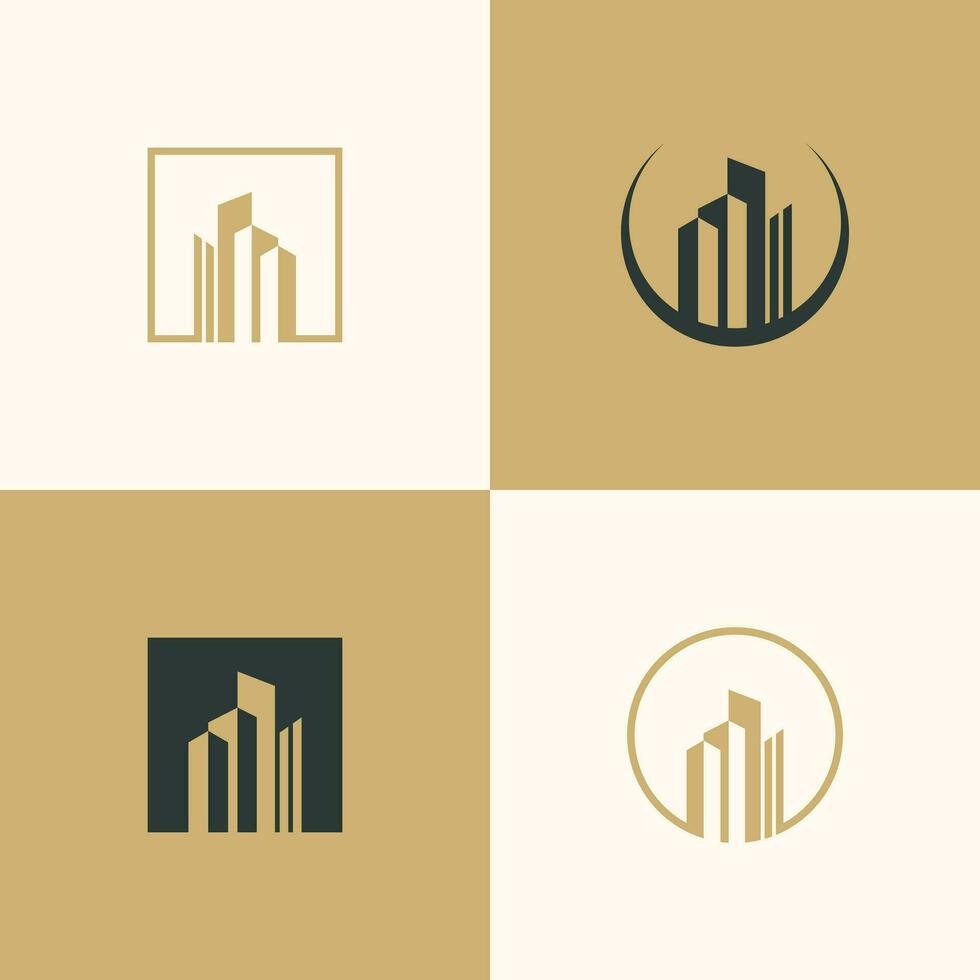 Building and house logo design vector collection with unique element idea