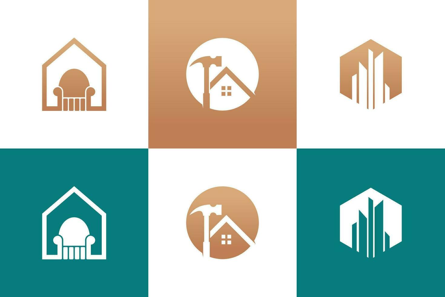 Building and house logo design vector collection with unique element idea