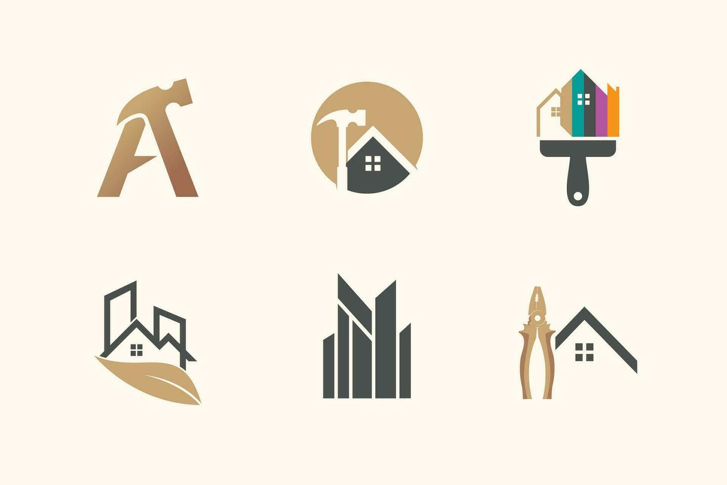 Building logo design vector collection with creative unique element idea