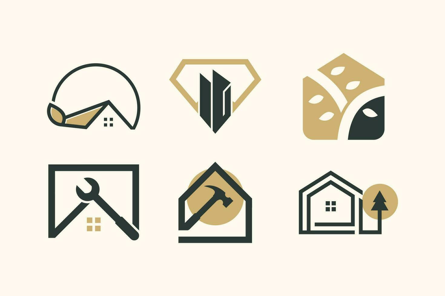 Building and house logo design vector collection with unique element idea