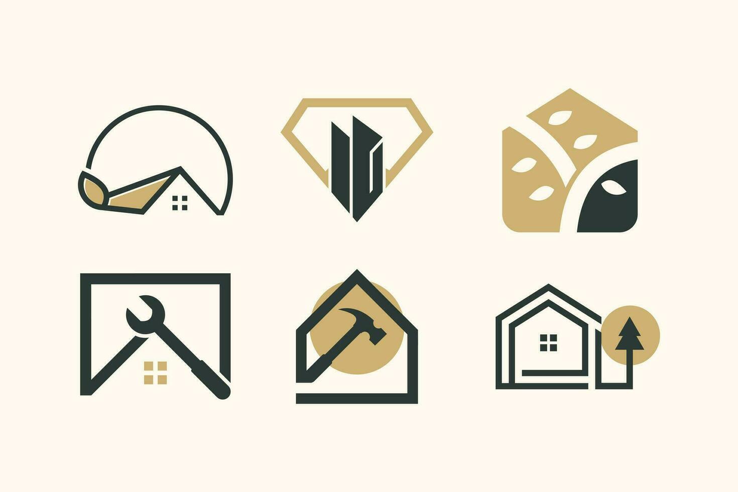 Building and house logo design vector collection with unique element idea