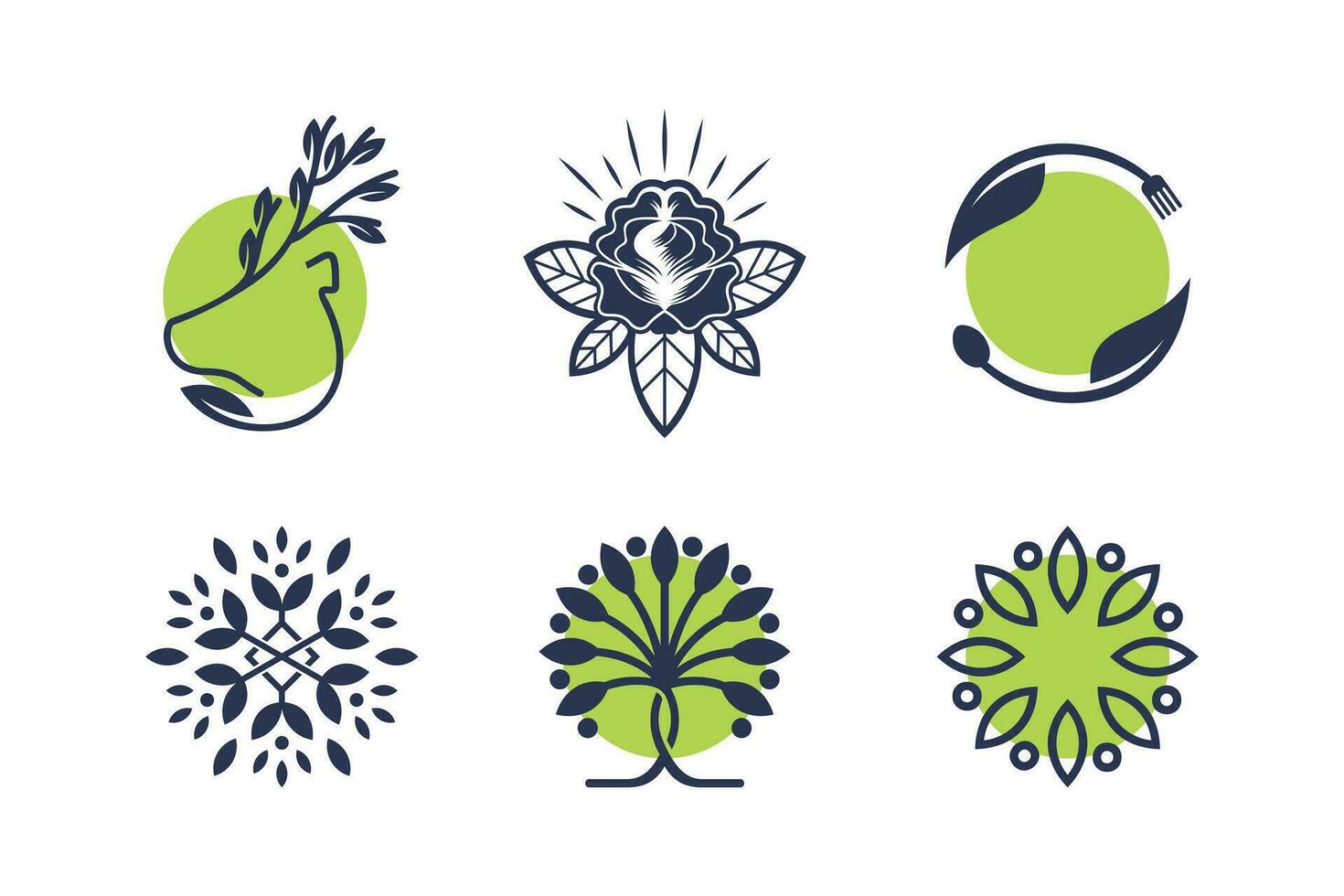 Nature logo design vector collection with creative unique element idea