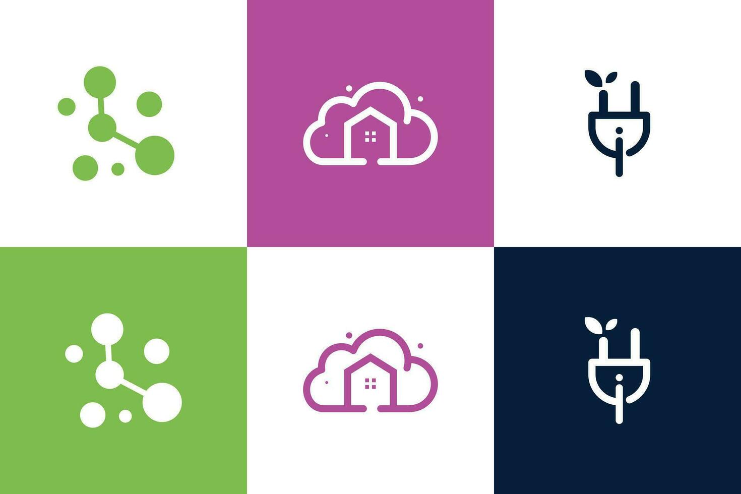 Technology logo design vector collection with creative unique element idea
