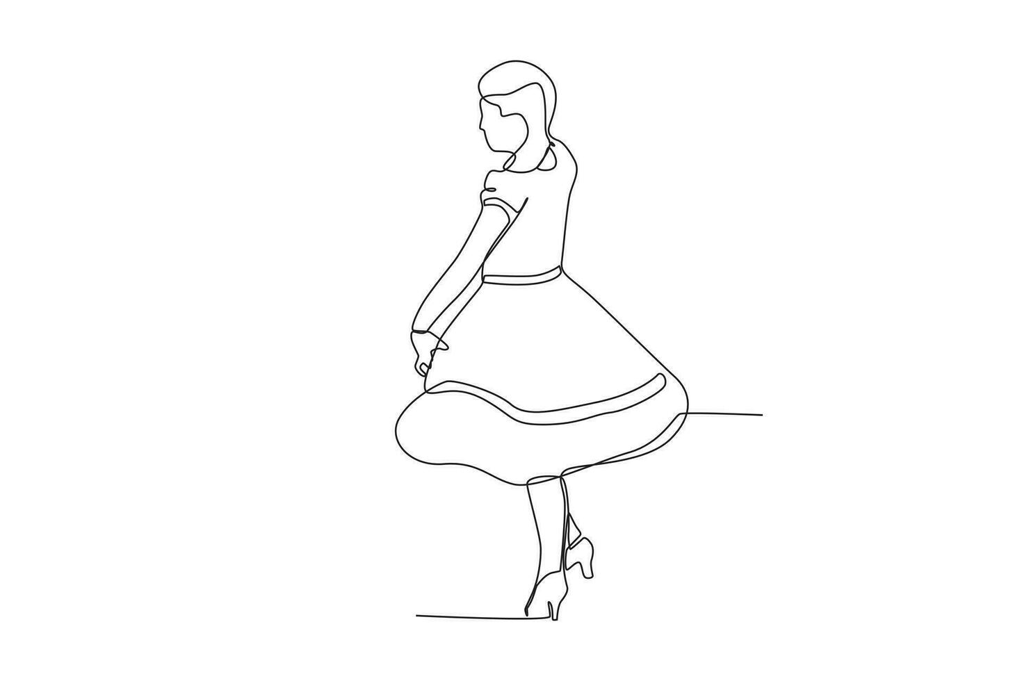 Side view of a woman dancing vector