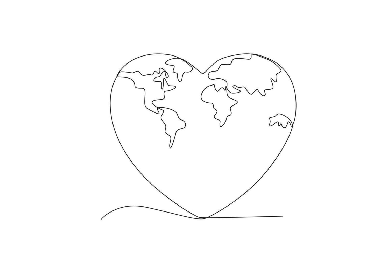 A heart with the world vector