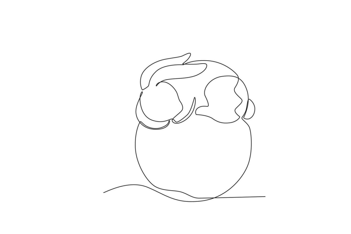 A cute rabbit sleeps on the moon vector