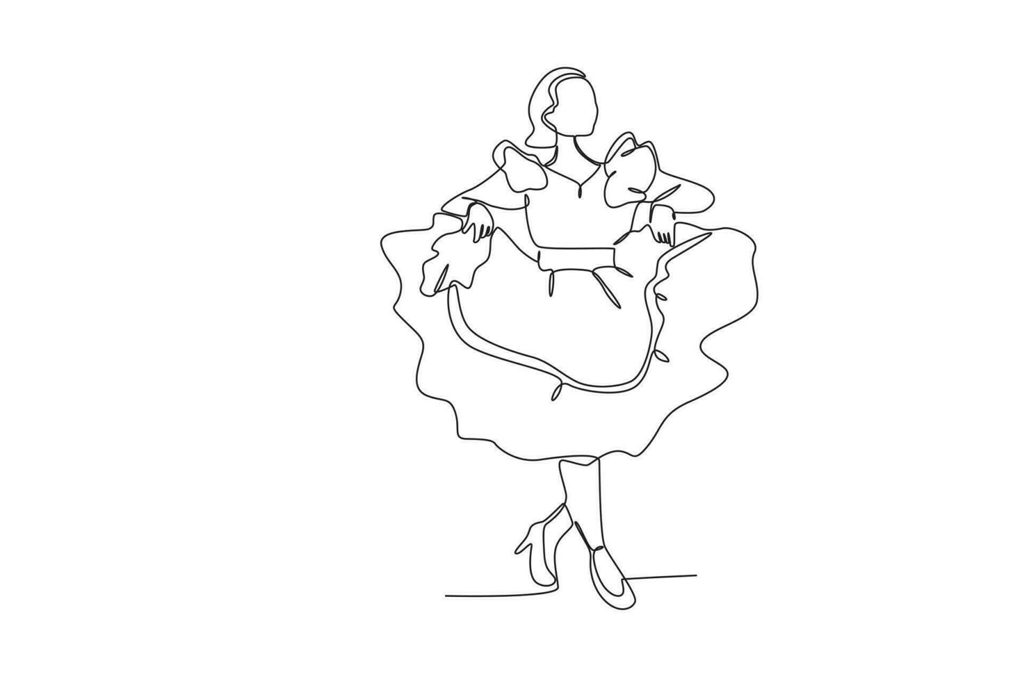 A woman dancing in a beautiful dress vector