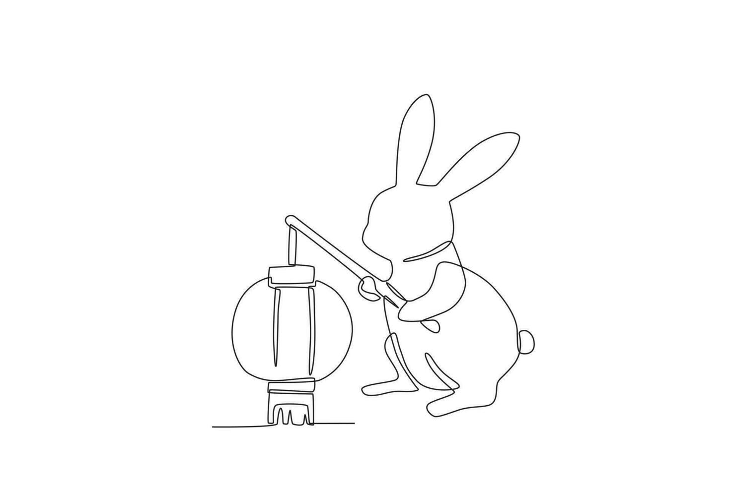 A rabbit holding a lantern vector