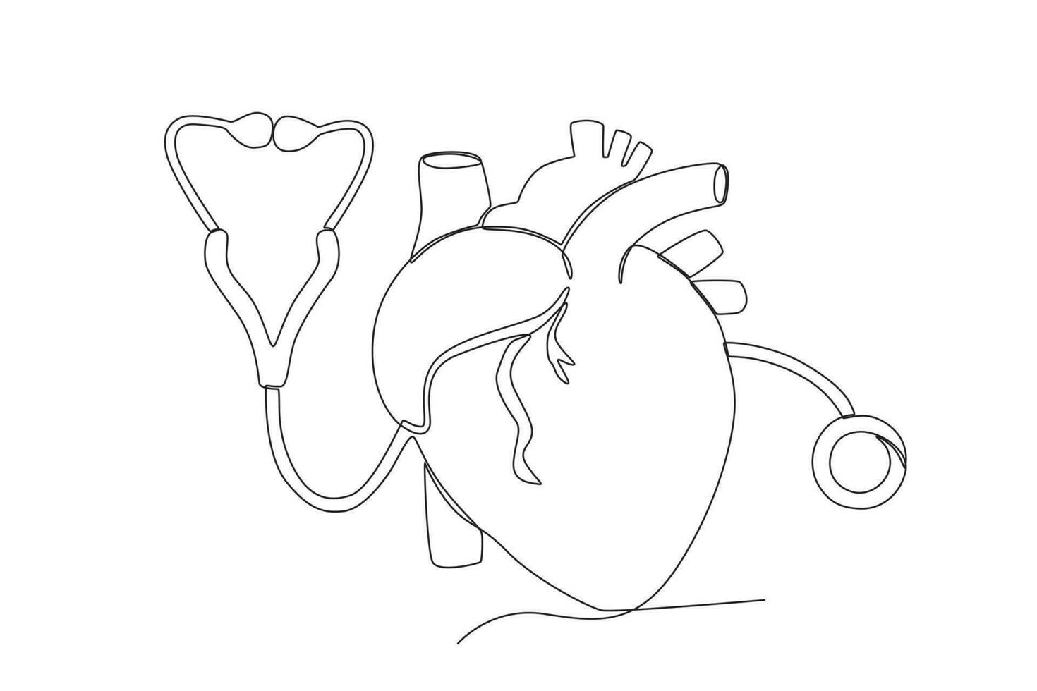 A stethoscope examines the heart vector