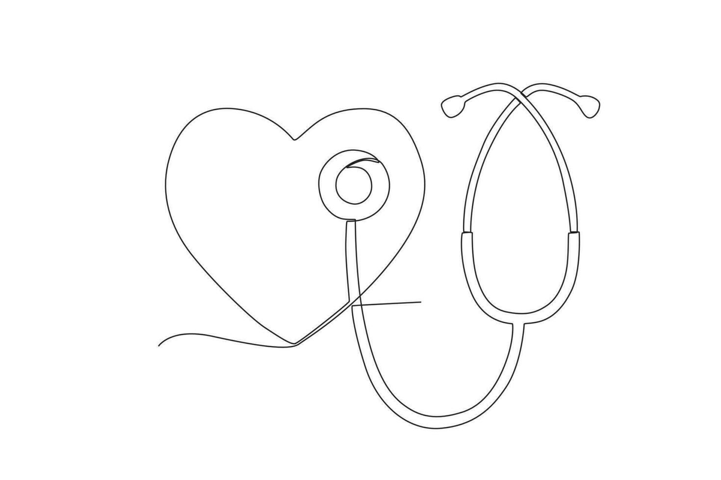 un estetoscopio cheques corazón salud vector