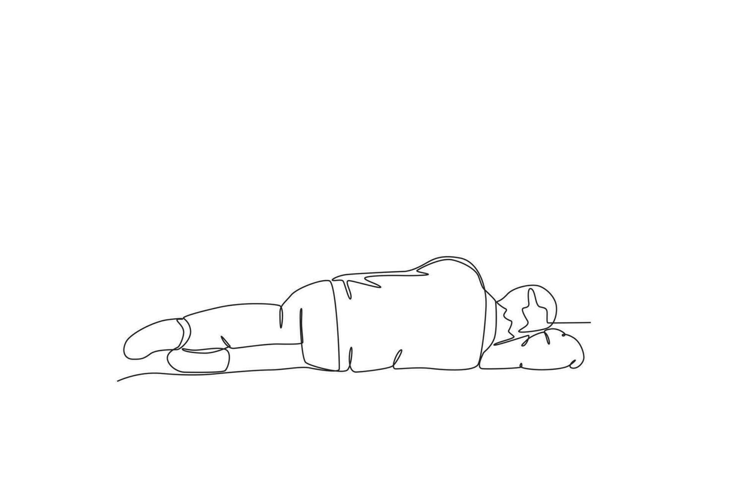 Back view of a sleeping beggar vector