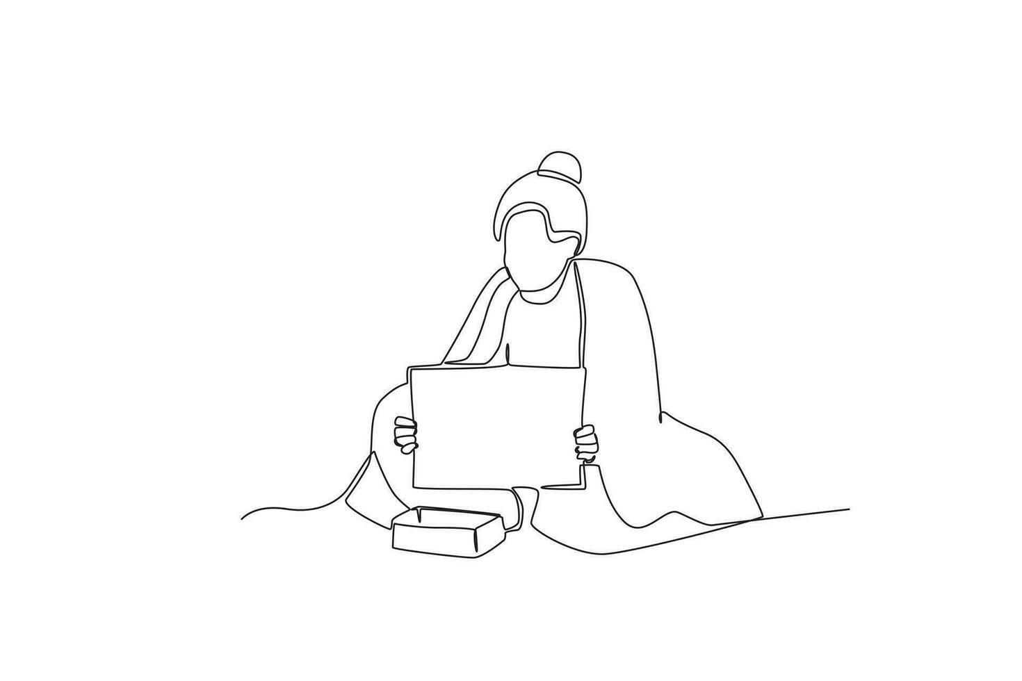A beggar asks for donations vector