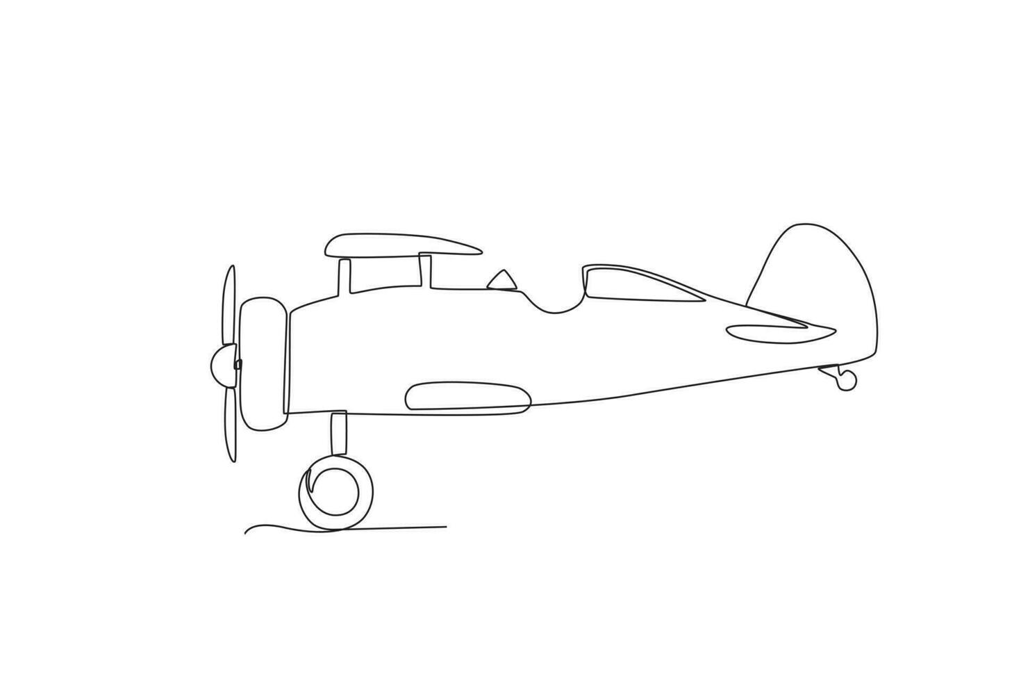 Retro aircraft side view vector