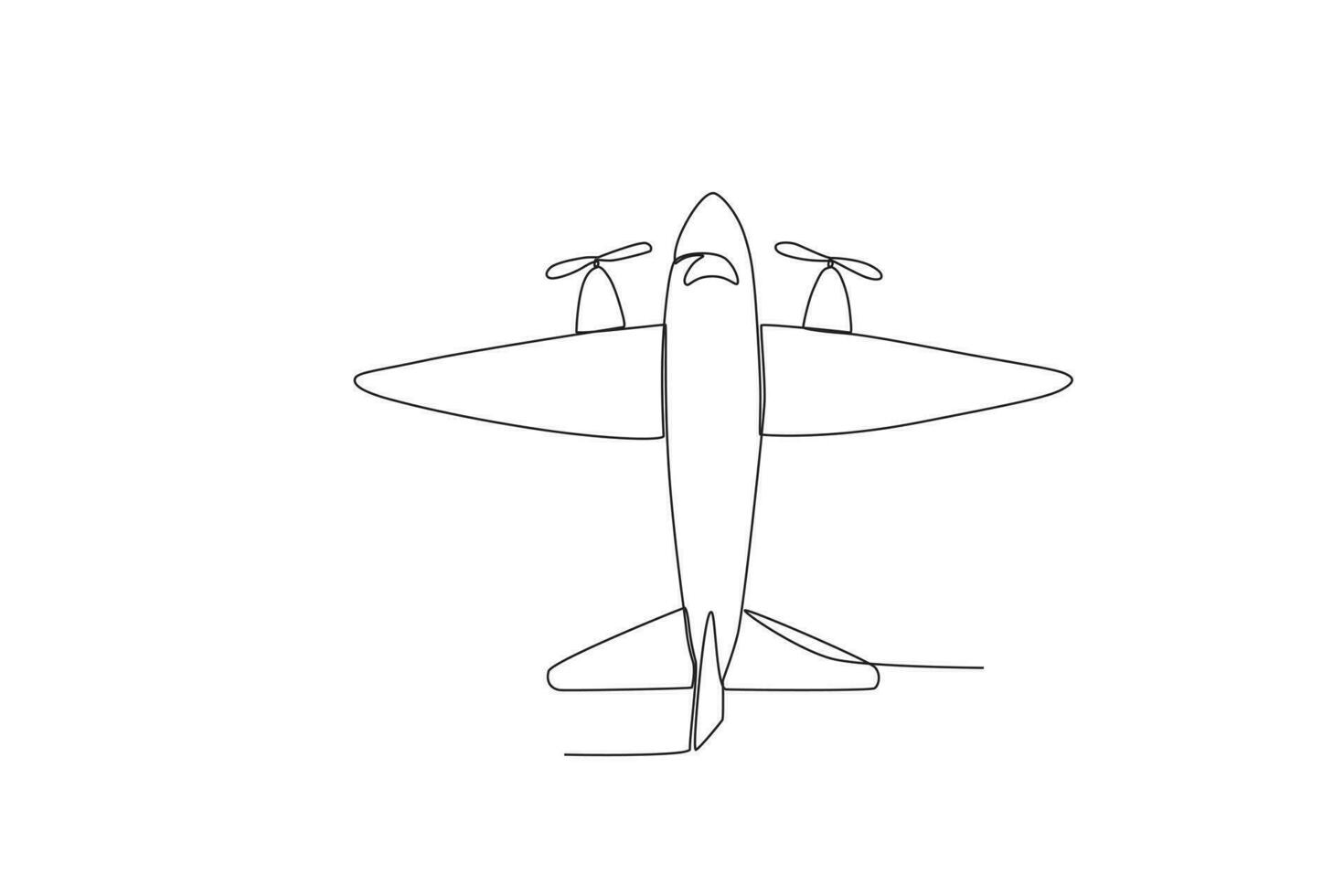 Aircraft with two propellers vector