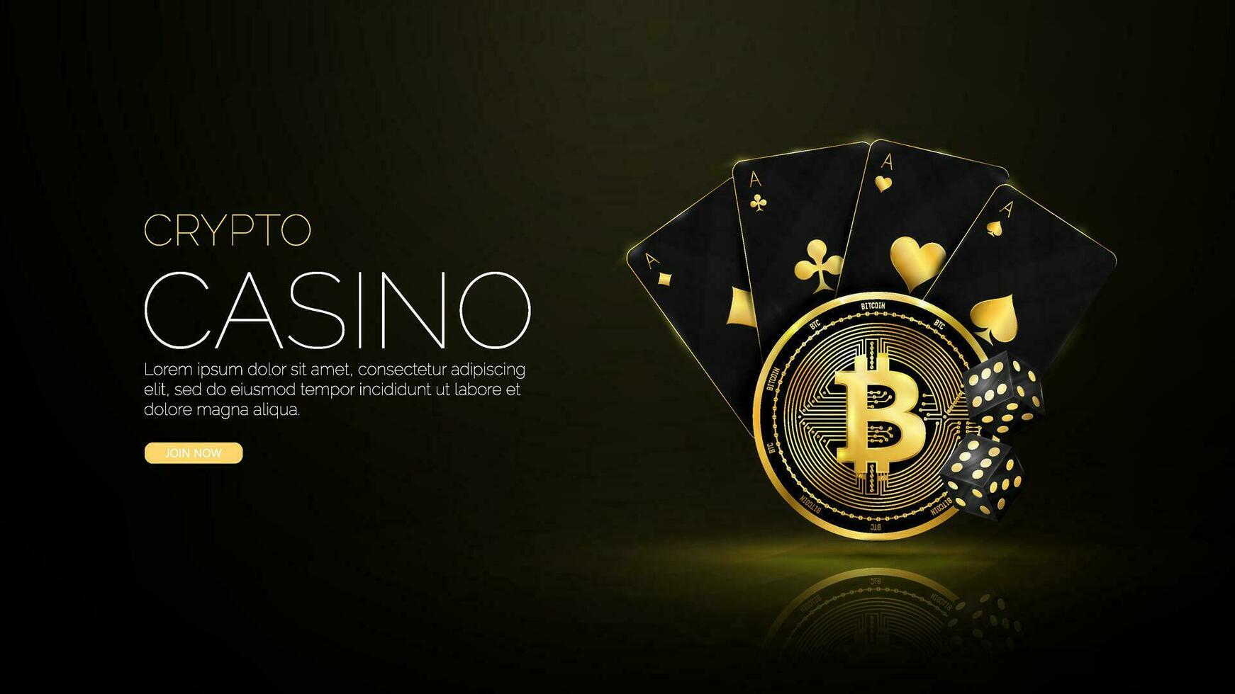 Concept crypto casino design. Betting crypto, Bitcoin. Crypto currency vector