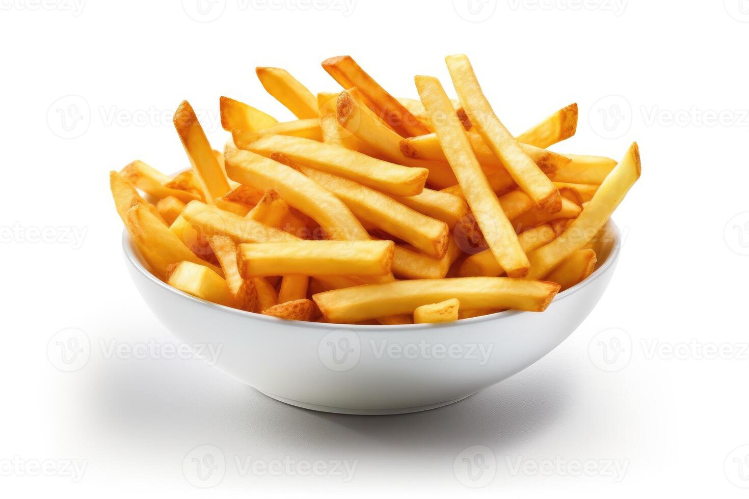 stock photo of french fries food photography isolated white background AI Generated