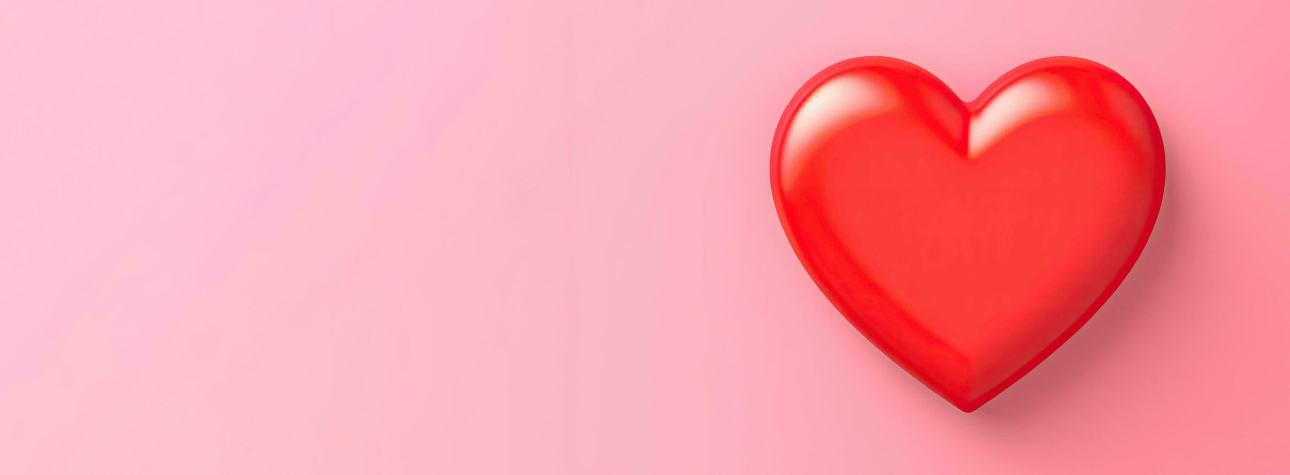 Red heart for valentines day with copy space photo