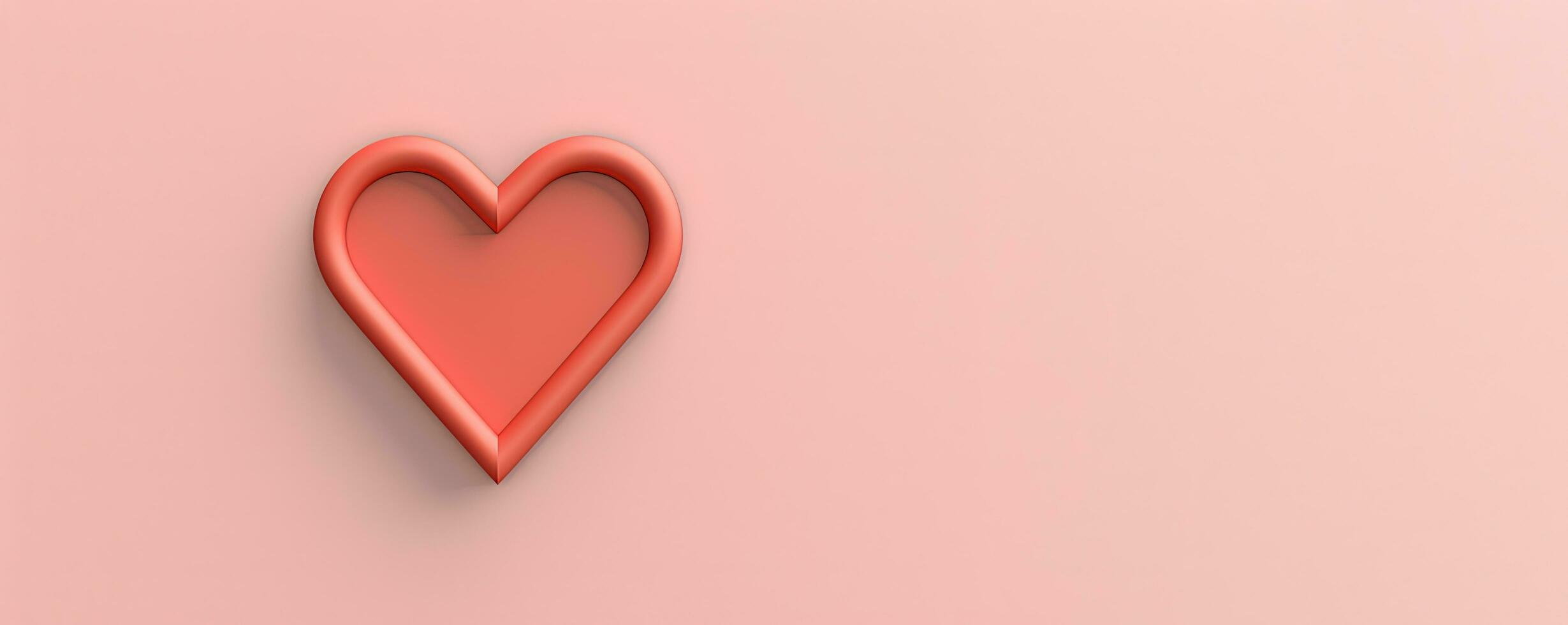 3d valentine day heart with copy space background photo