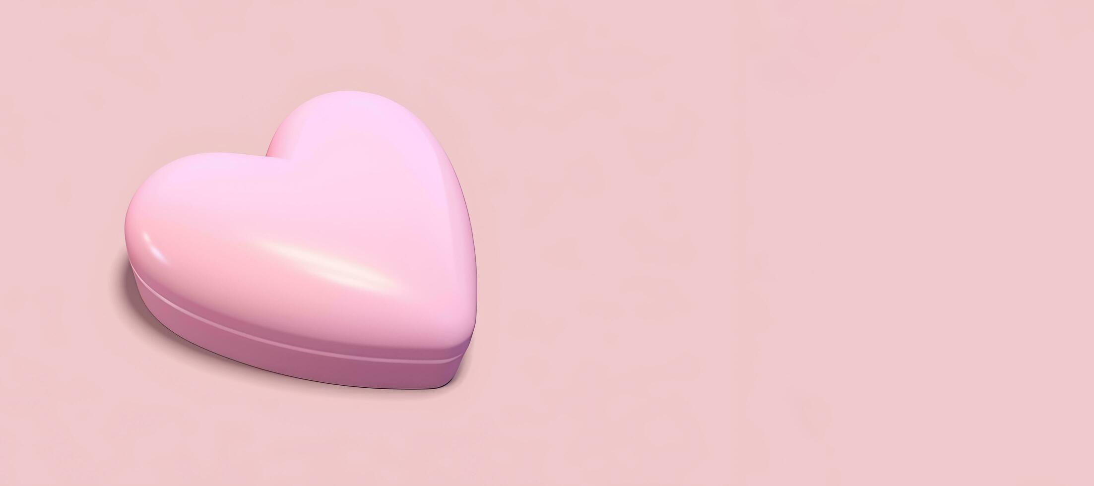 3d heart with copy space photo