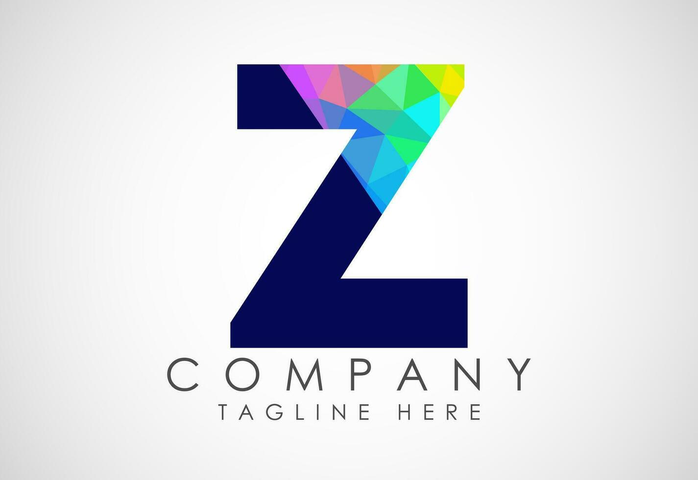 Creative English Z alphabet low poly style vector