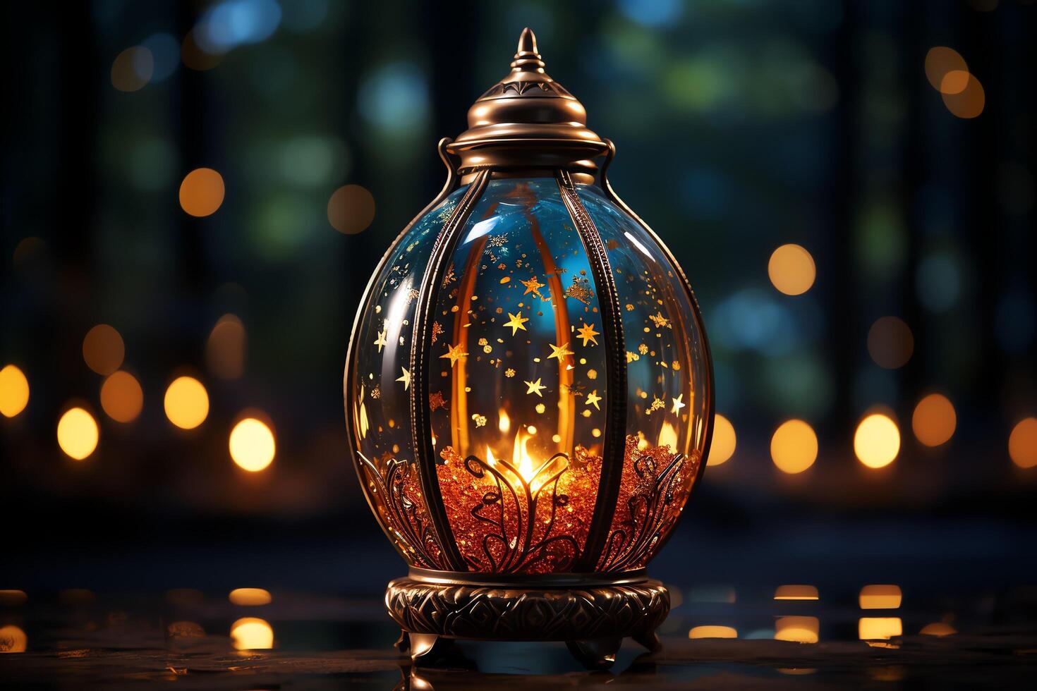 Eid mubarak and ramadan kareem greetings with islamic lantern and mosque. Eid al fitr background. Eid al fitr background of window concept by photo