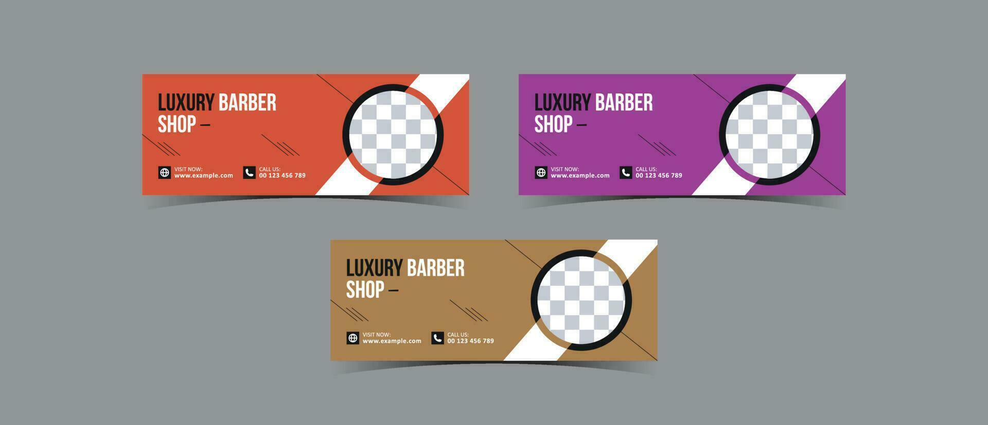 Barbershop business cover banner template vector