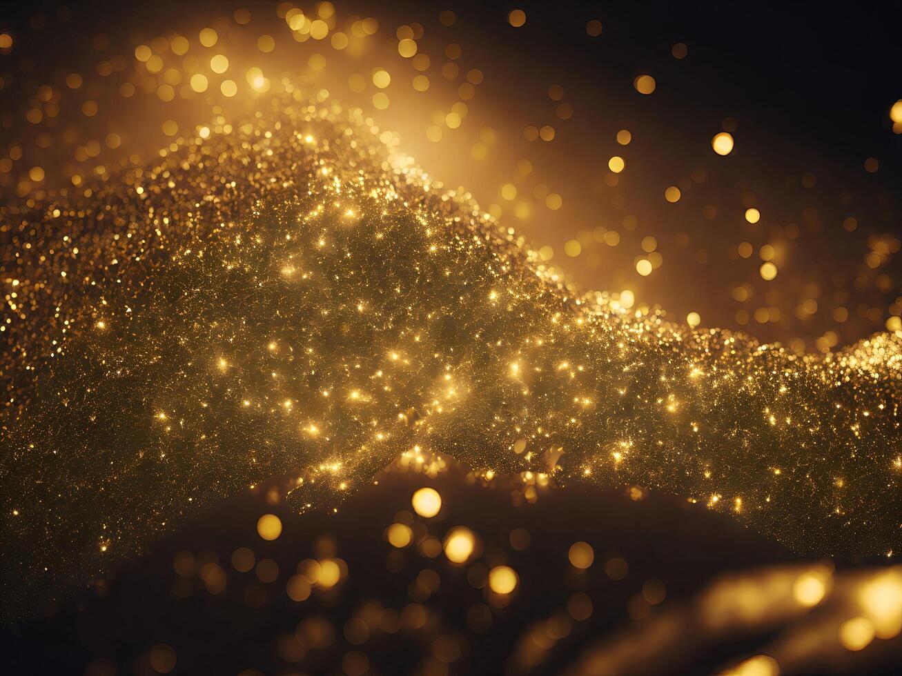 Abstract shiny light and gold particle background. . photo
