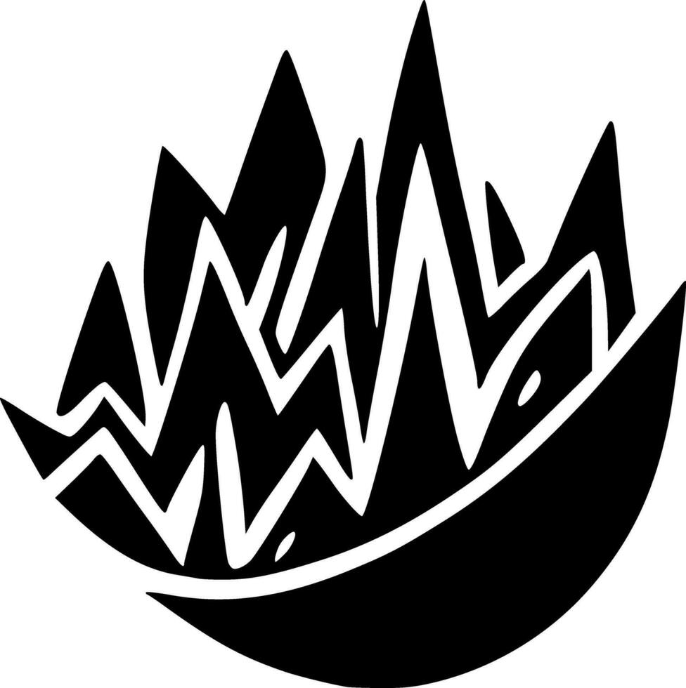 black mountain icon vector