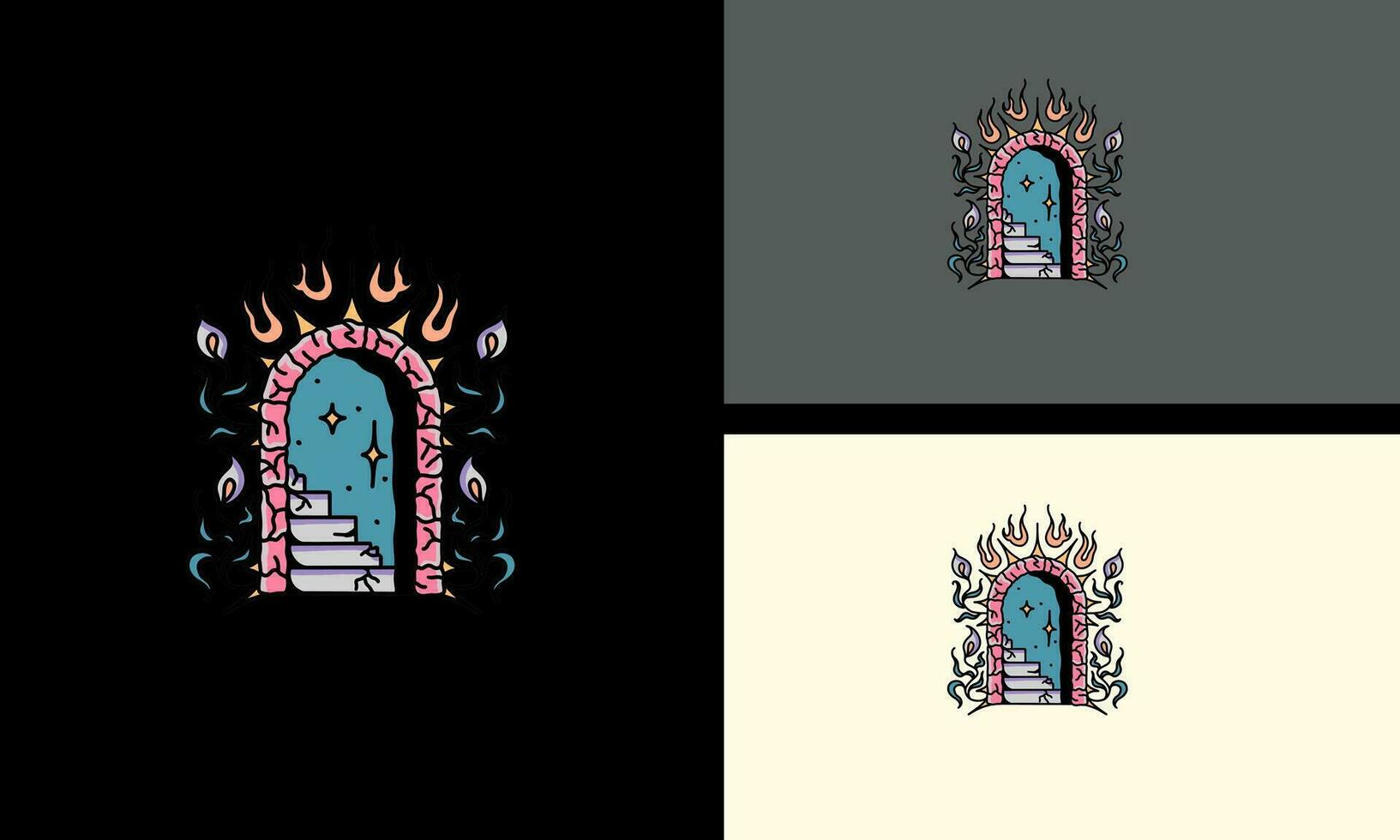 door of heaven vector mascot design