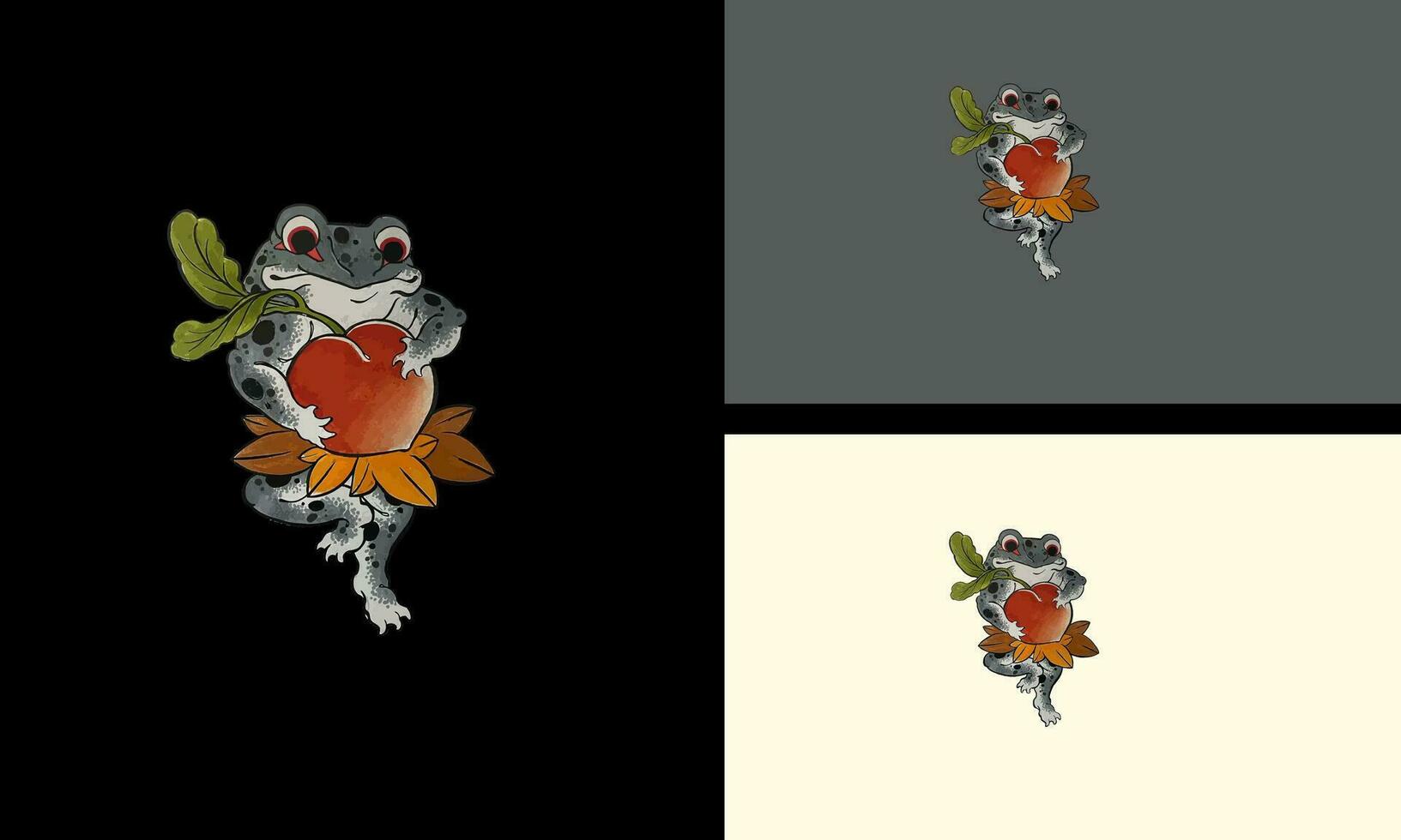 rana y flores vector ilustración diseño