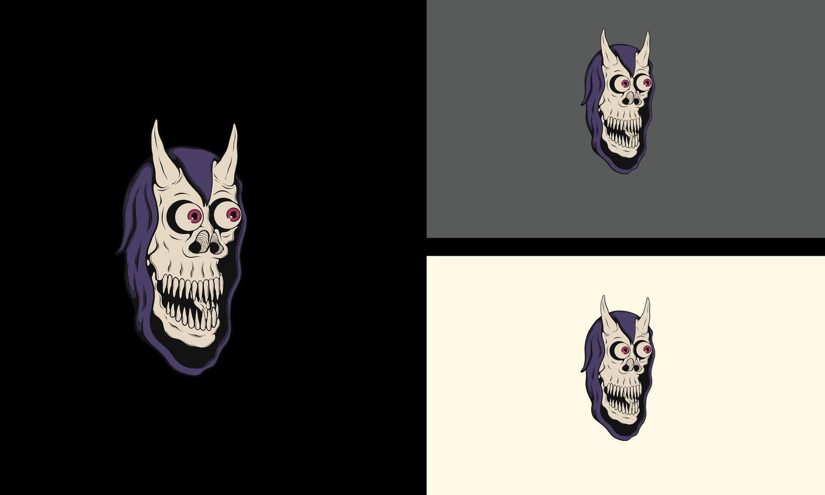 head zombie with horn vector icon design