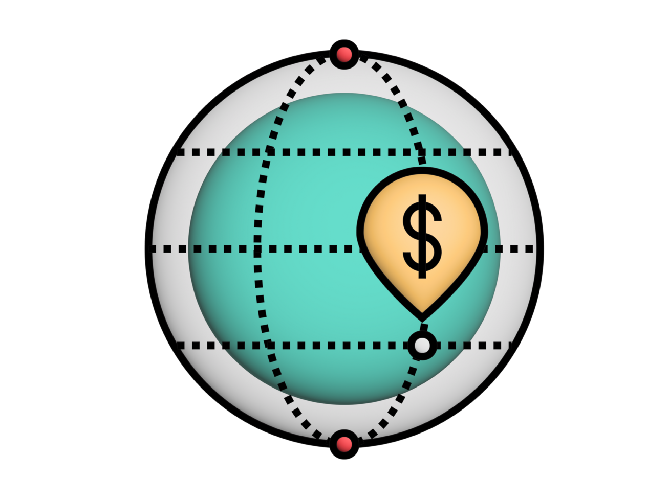 Geld Globus Symbol png Illustration