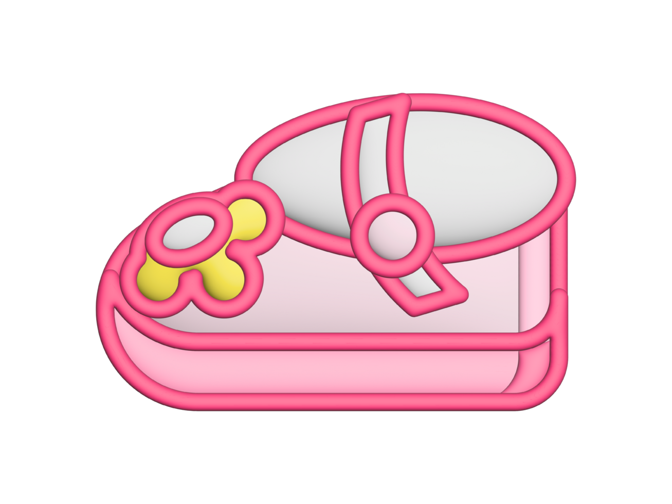 3d baby shoes icon, cartoon style png