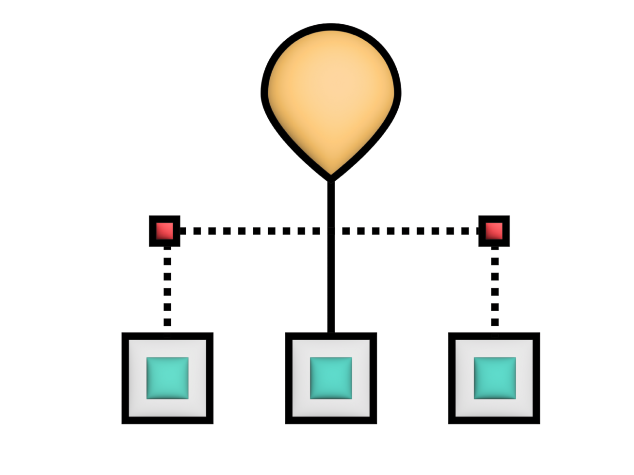 a diagram of a computer with a balloon on it png