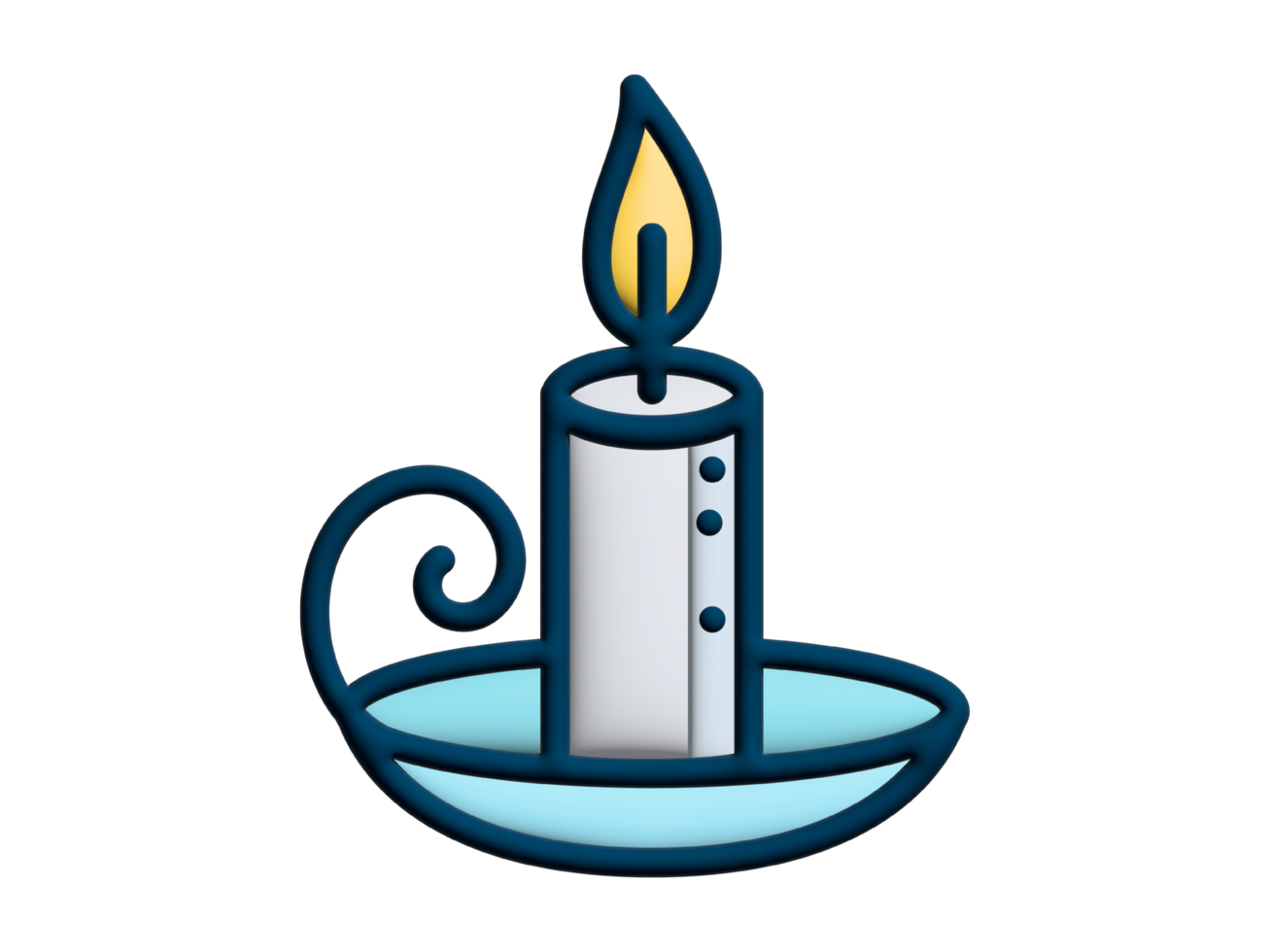 3d candle icon on transparent background png