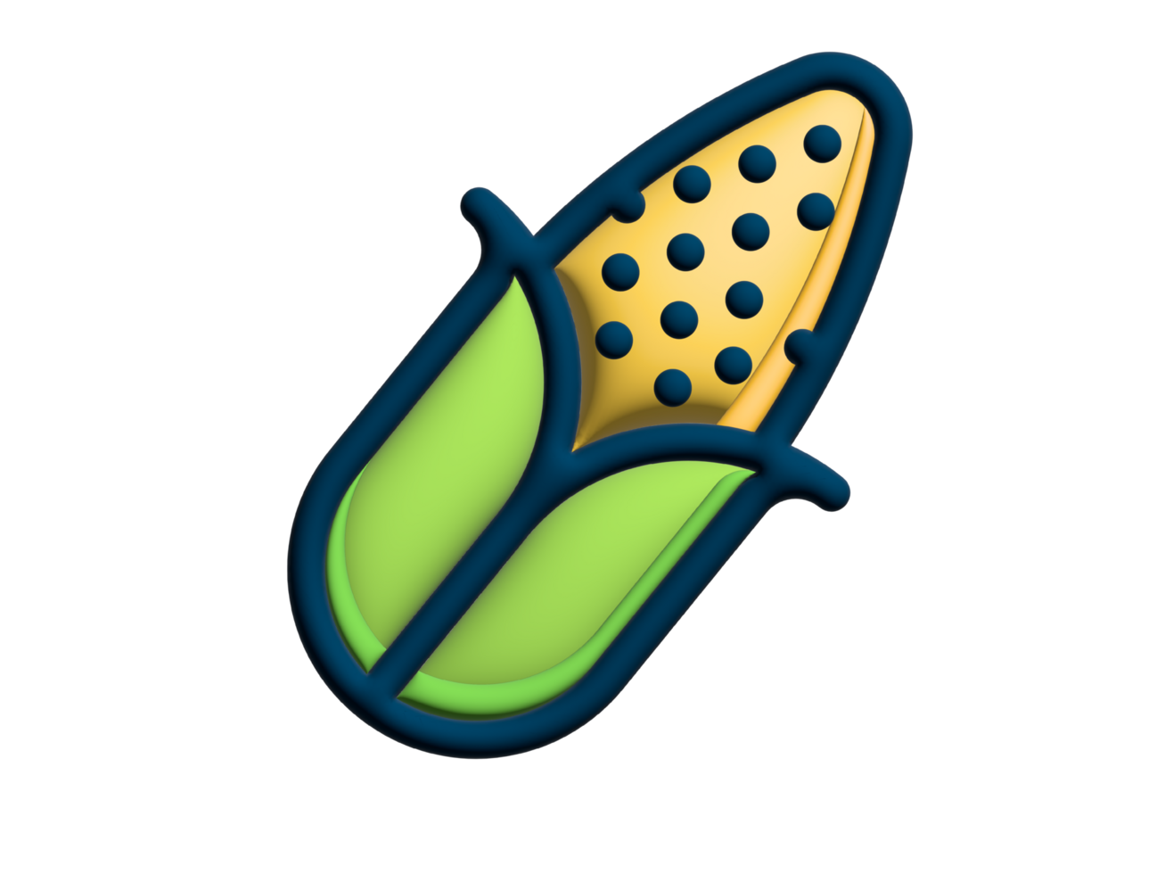 3d corn icon on transparent background png