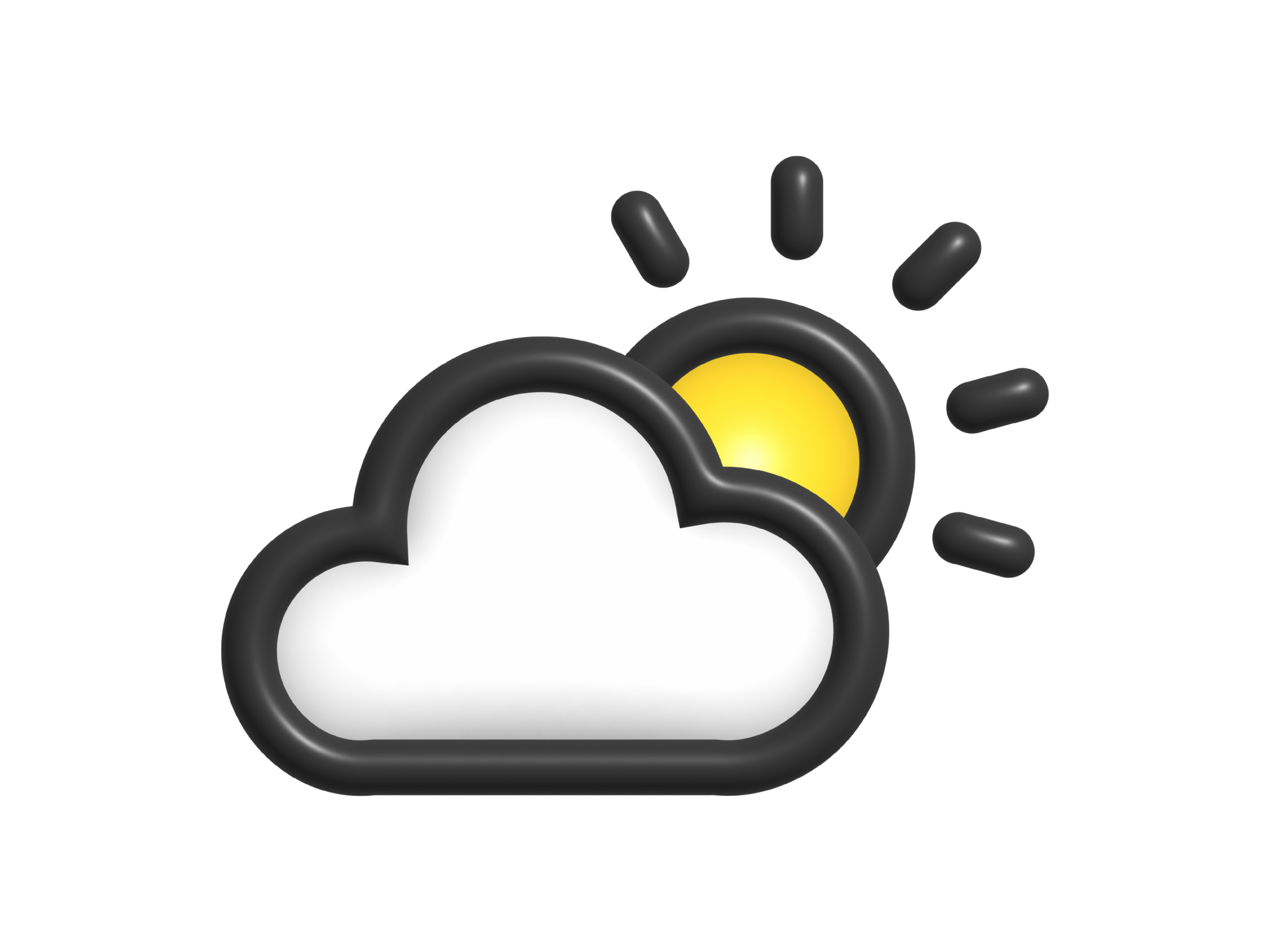 weather icon with sun and cloud on transparent background 26571030 PNG