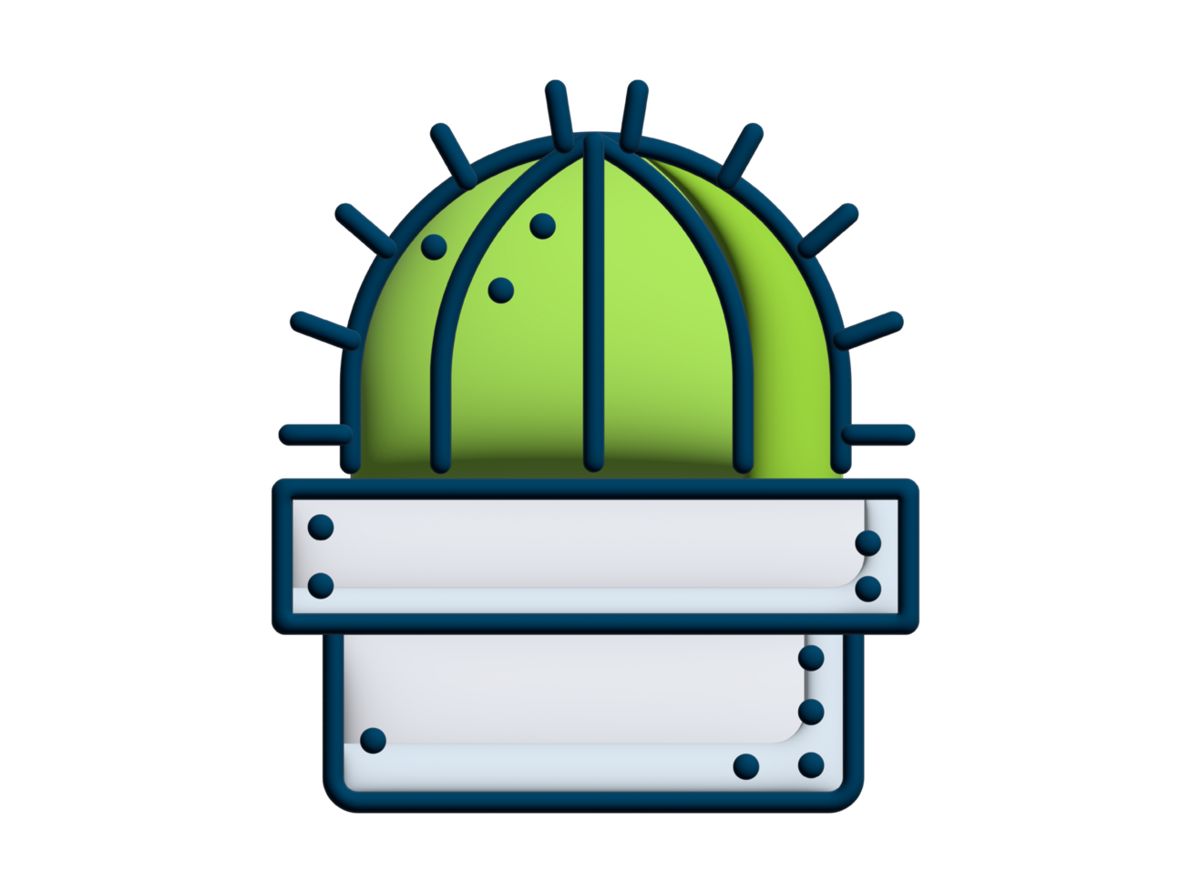 cactus plant icon, isolated on transparent background png