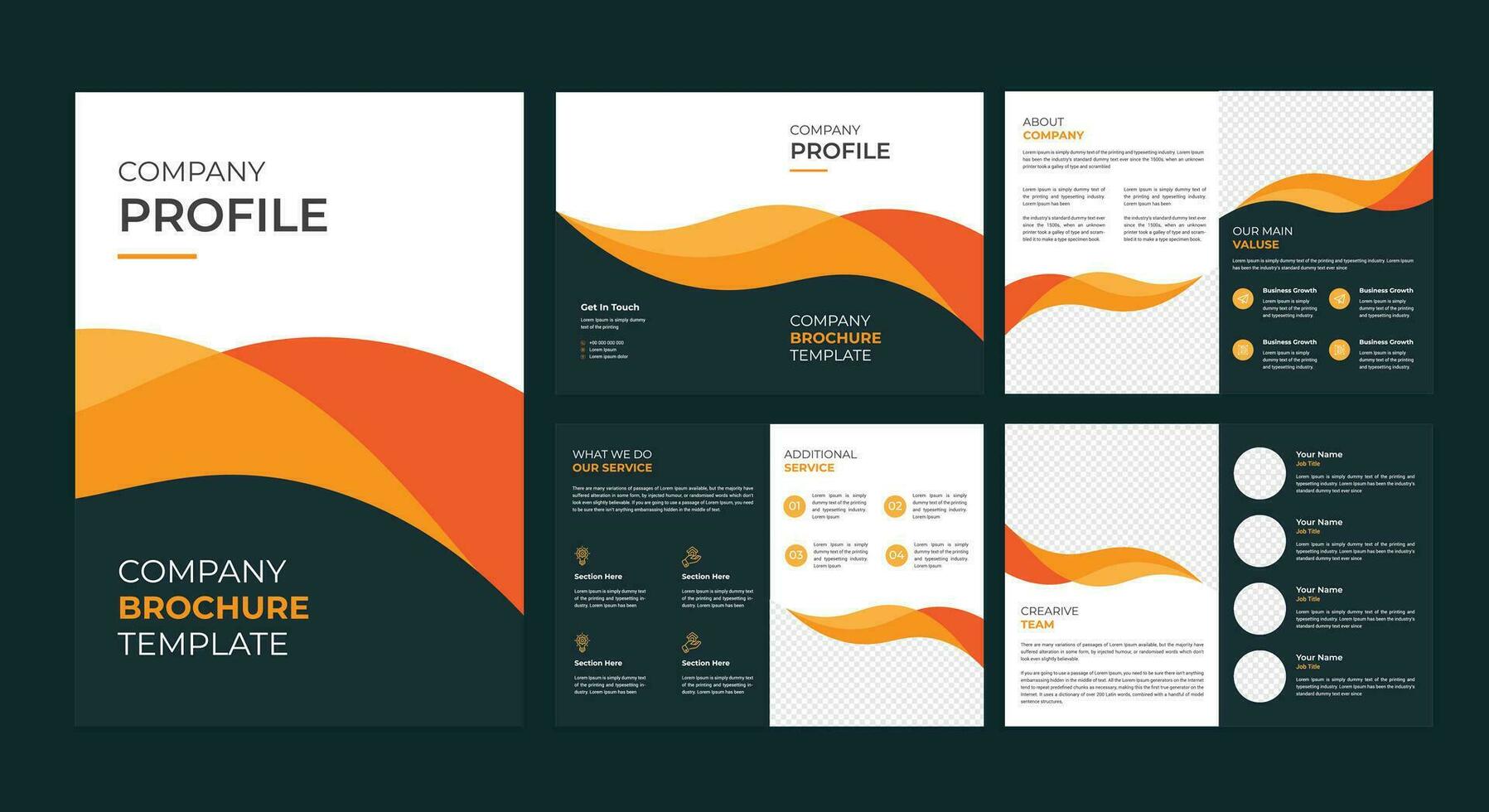 8 Page Company Profile Design vector