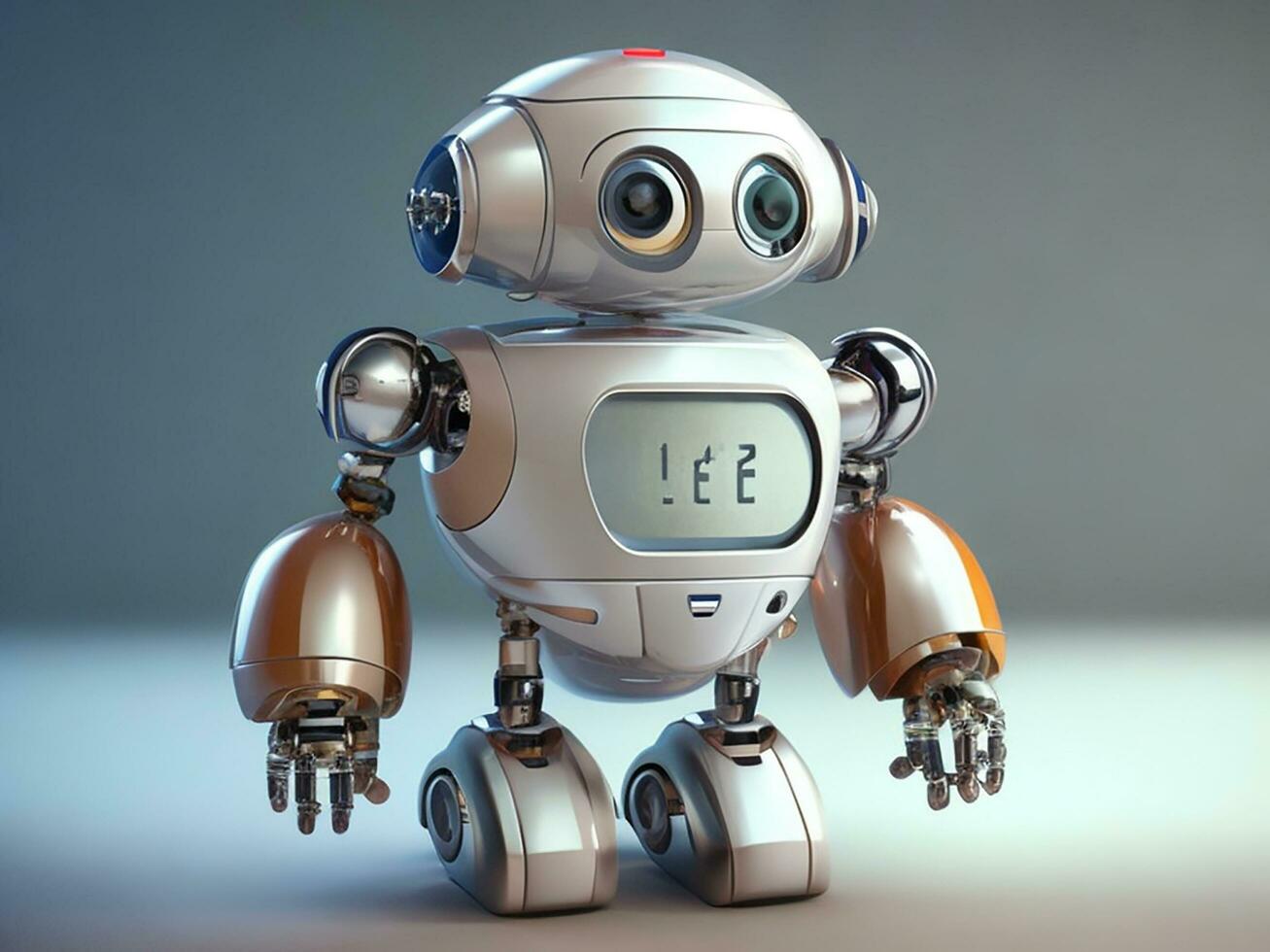 Small robot assistant full length photo