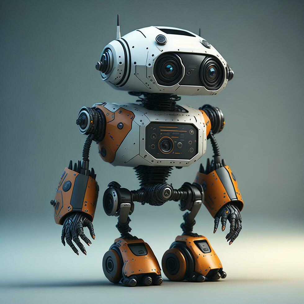 Small robot assistant full length photo