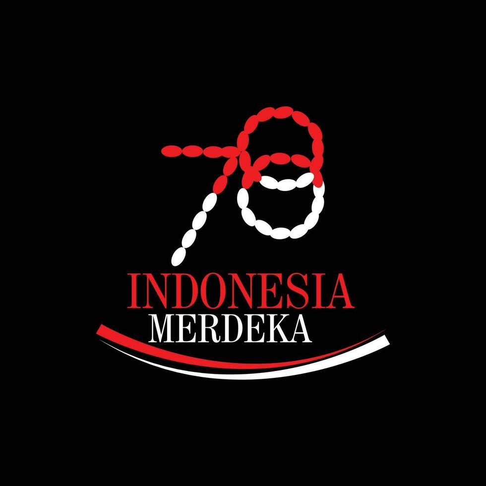 Indonesia's 78th independence day with the symbol of the Indonesian state flag vector