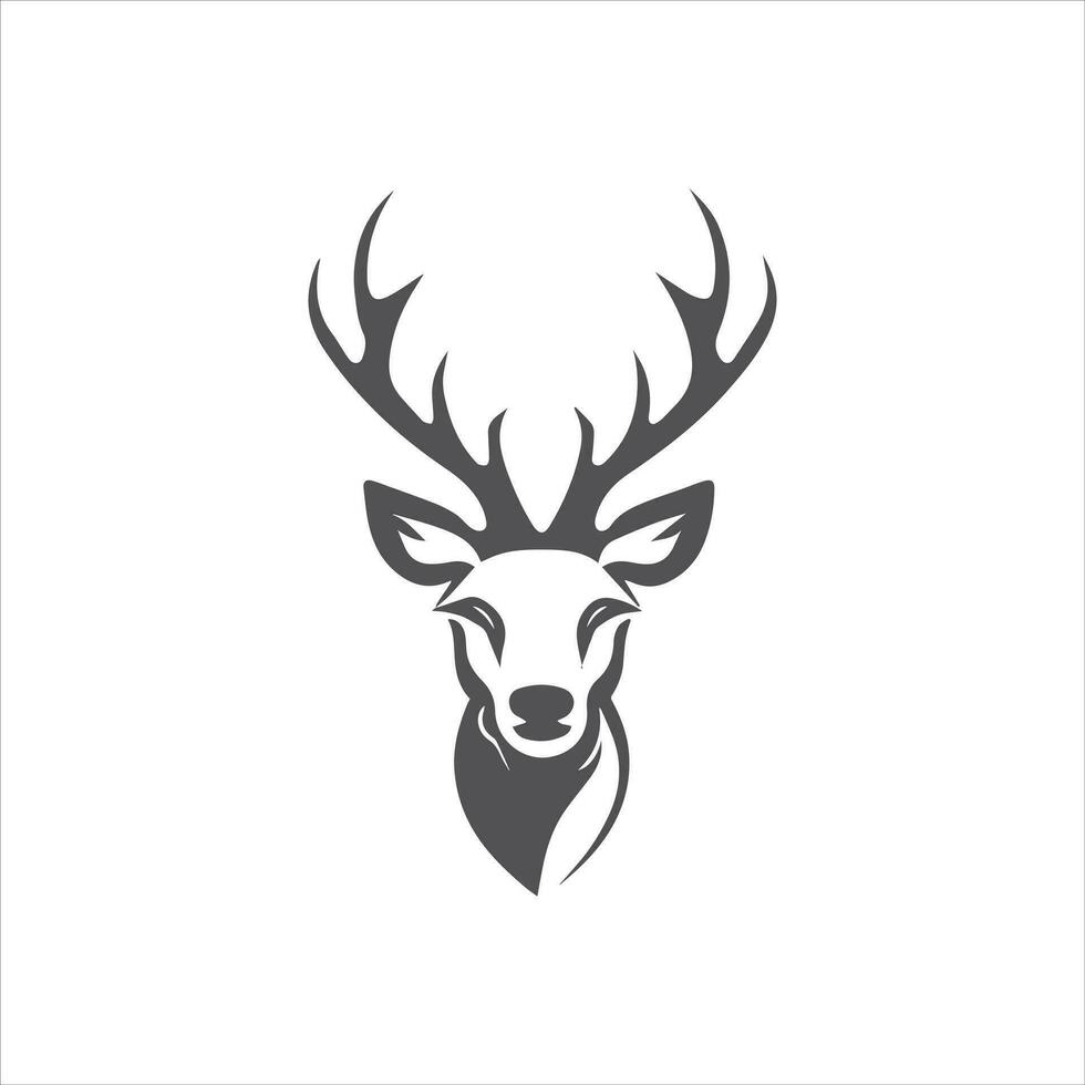 vector ciervo cabeza ilustración mano dibujado logo modelo blanco antecedentes