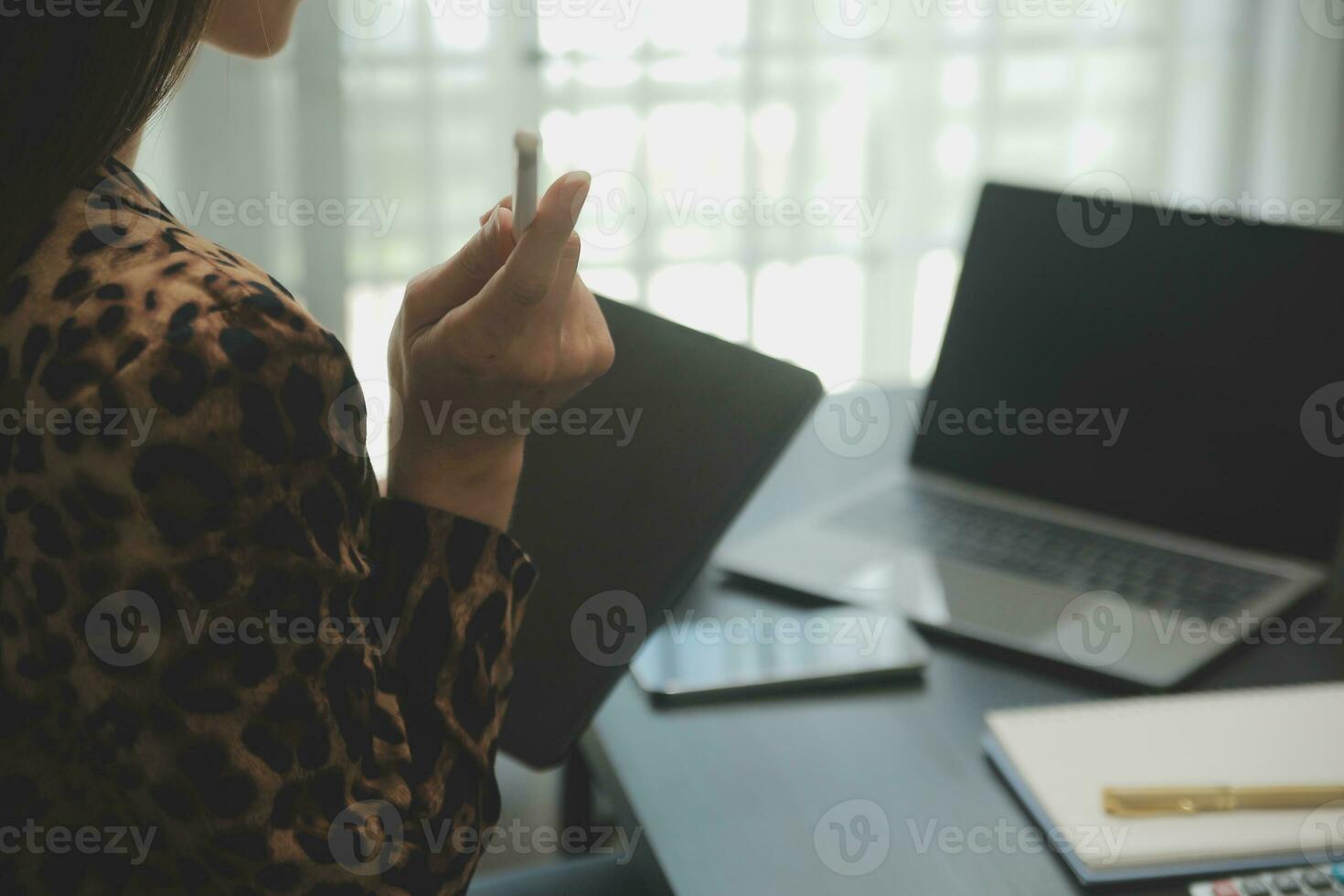 Audit concept,Administrator business man financial inspector and secretary making report calculating balance. Internal Revenue Service checking document. photo