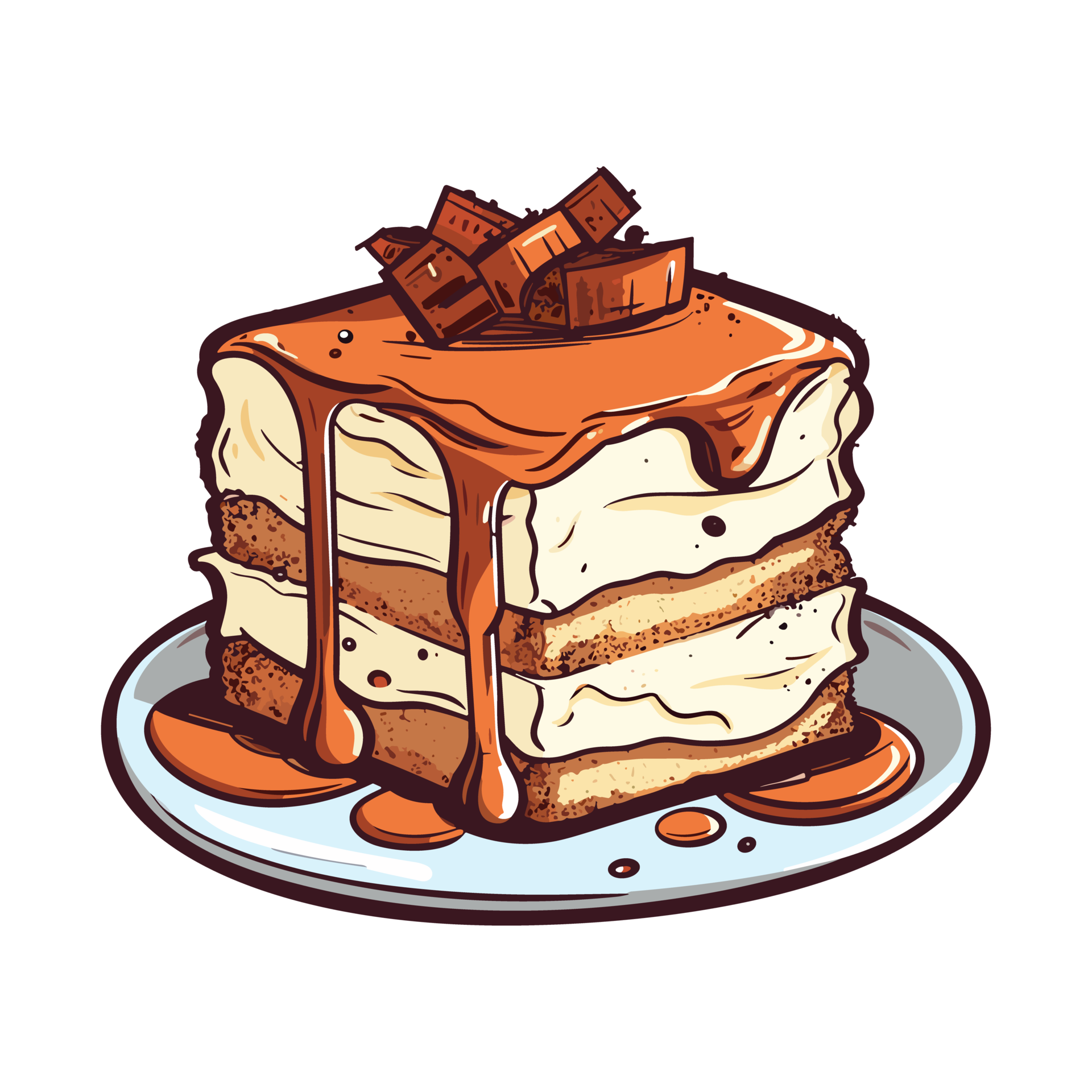 tiramisu cake clip art illustration. Transparent backgrund. 26573323 PNG