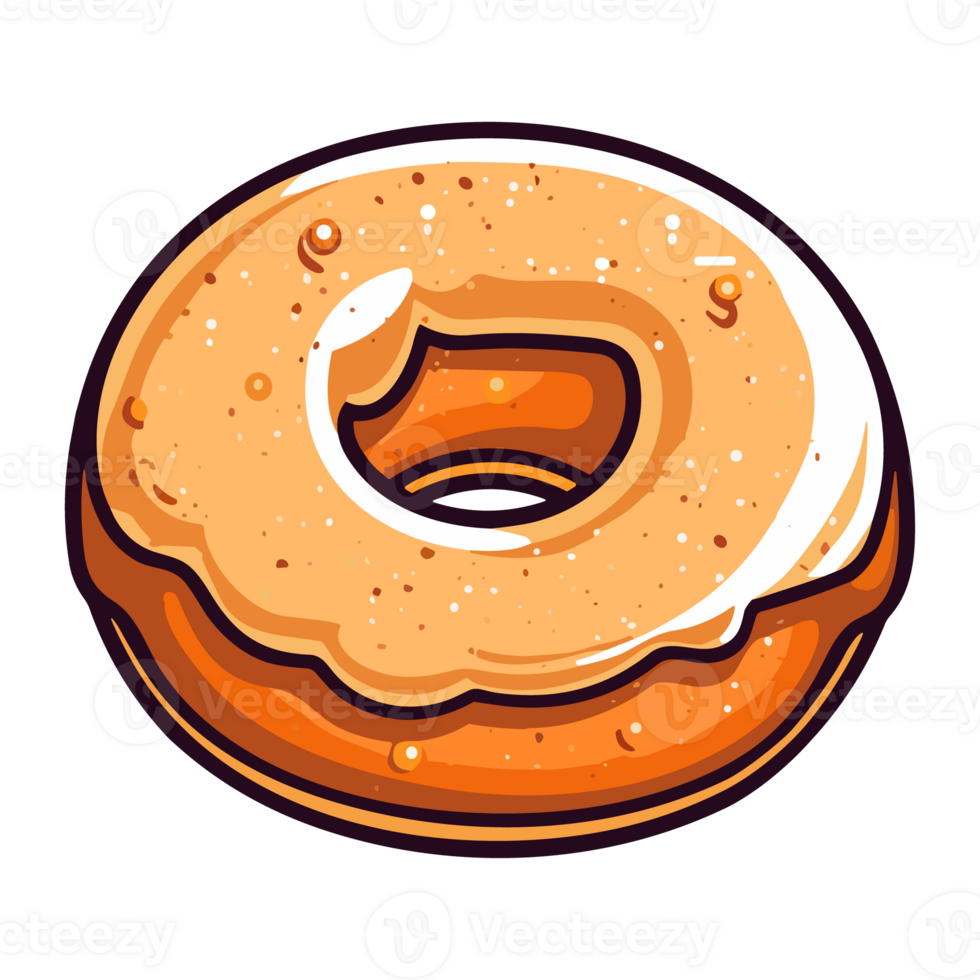 cinnamon sugar donut clip art illustration. Transparent background. png