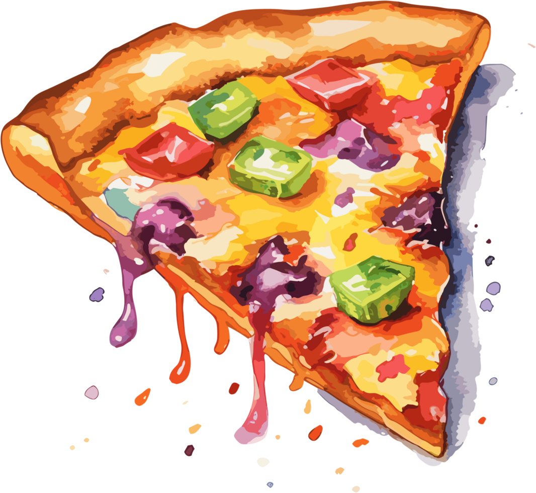 Slice of delicious pizza  illustration Clipart Ai Generative Image png