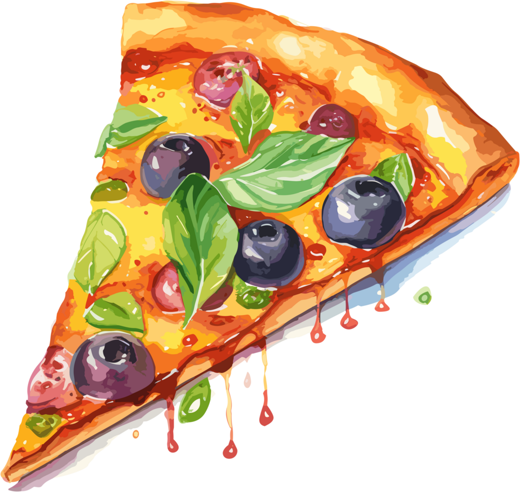 tranche de délicieux Pizza illustration clipart ai génératif image png